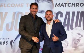 Eddie Hearn y Billy Joe Saunders (Matchroom Boxing)