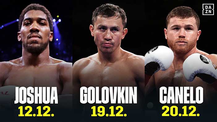 Joshua, Golovkin y Canelo en DAZN