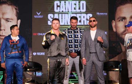 Conferencia Canelo vs Saunders