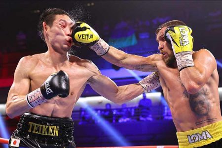 Nkatani vs. Lomachenko (Mikey Williams / Top Rank vía Getty Images)