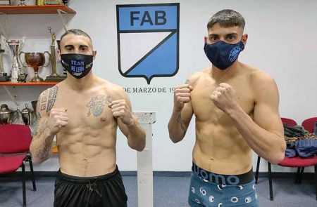 Nicolás De León y Claudio Daneff (FOTOS: RAMÓN CAIRO - ARGENTINA BOXING PROMOTIONS)