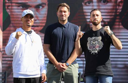 Mikey García, Eddie Hearn y Sandor Martín