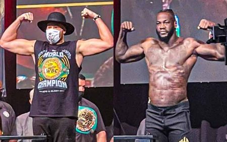 Tyson Fury vs. Deontay Wilder pesaje 3 (PHOTOS CREDIT: SUMIO YAMADA)