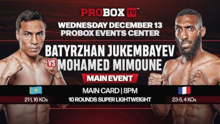 Batyrzhan Jukembayev vs Mohamed Mimoune