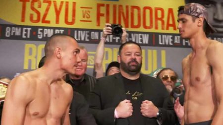 Tszyu vs Fundora en el pesaje